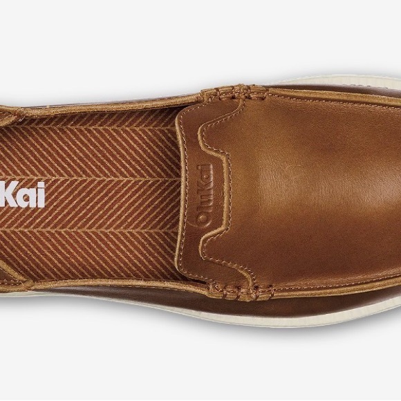 OluKai Men\'s Brown Leather Slip-Ons main image 4